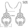 925 Sterling Silver Ear Hooks Celtic Knot Claddagh Drop Dangle Earrings Friendship Jewelry Gift for Women Friend or Wife