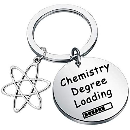 Zuo Bao Chemist Graduation Gift Pharmacist Graduation Keychain Chemistry Degree Loading Jewelry Atomic Proton Symbol Charm Keychain Gift for Chemist Druggist Pharmacist