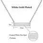 CiNily Thin Bar Necklace White Gold Plated Opal Pendant Necklace for Women Girls CiNily Thin Bar Necklace White Gold Plated Opal Pendant Necklace for Women Girls