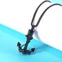 Urns for Human Ashes Necklace Cremation Jewelry Black Anchor Navy Friendship Memorial Gift