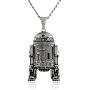 Star Wars Jewelry Unisex R2D2 Stainless Steel Chain Pendant Necklace, 24''