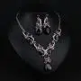 Hamer Costume Jewelry Purple and White Crystal Choker Pendant Statement Charm Necklace and Earrings Sets Women Hamer Costume Jewelry Purple and White Crystal Choker Pendant Statement Charm Necklace and Earrings Sets Women