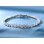 GEMSME 18K White Gold Plated Graduated Round Cubic Zirconia Tennis Necklace/Bracelet/Earrings Sets Pack of 3