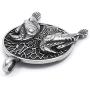 Gungneer Viking Raven Celtic Knot Pendant Stainless Steel Keel Chain Necklace Jewelry Protection Guide for Mens Womens