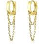 Tassel Chain Drop Dangle Small Hoop Earrings for Women Girls Men Chain Dangle Korean Kpop Hinged Hoop Earrings