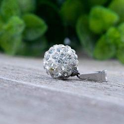 Bungsa Necklace Chain with Crystal Ball Pendant, Stainless Steel Jewelry for Men and Women
