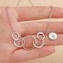 NOURISHLOV 50th Birthday Gifts for Her, Sterling Silver 5 Circle & 26 Letters Necklace for Her Five Decade Jewelry,50 Years Old Birthday Gift Unique Ideas