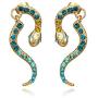 Boaccy Crystal Earrings Snake Earring Jackets Ear Drop Green Jewelry for Women and Girls