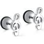 Xusamss Punk Piercing Music Earrings Stainless Steel Note Stud Earrings