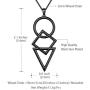 beautlace Three Triangles Geometric Necklaces 18K Gold/Silver/Black Gun Plated Circle and Square Pendant Charm Minimalist Jewelry for Men and Women