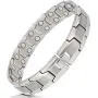 Elegant Mens Double Magnet Wide Titanium Magnetic Therapy Bracelet Pain Relief for Arthritis and Carpal Tunnel (Silver) Elegant Mens Double Magnet Wide Titanium Magnetic Therapy Bracelet Pain Relief for Arthritis and Carpal Tunnel (Silver)