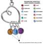 Loving Family Sterling Necklace Birthstone Charm Choice of Heart or Cross Choice of Swarovski Crystal Colors