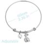 Adult Easter Gifts Bunny Costume Jewelry Idea Rabbit Holding Easter Egg Bangle Easter Jewelry for Women Bracelet Stainless Steel Silver