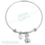 Adult Easter Gifts Bunny Costume Jewelry Idea Rabbit Holding Easter Egg Bangle Easter Jewelry for Women Bracelet Stainless Steel Silver