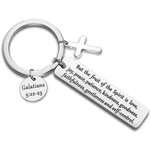 WUSUANED Galatians 5:22-23 Fruit of The Spirit Christian Keychain Bible Verse Jewelry WUSUANED Galatians 5:22-23 Fruit of The Spirit Christian Keychain Bible Verse Jewelry