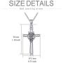 ROMANTIC WORK Owl Urn Pendant Cremation Necklace for Ashes Sterling Silver Cross Religious Jewelry Memory Gift for Women