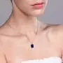 Gem Stone King 925 Sterling Silver Blue Created Sapphire Pendant Necklace For Women (2.70 Ct, Emerald cut 9X7MM with 18 Inch Silver Chain) Gem Stone King 925 Sterling Silver Blue Created Sapphire Pendant Necklace For Women (2.70 Ct, Emerald cut 9X7MM with 18 Inch Silver Chain)
