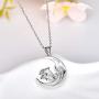 Dolphin Necklace for Women 925 Sterling Silver I Love You to The Moon and Back Necklace Dolphin Jewelry Gifts for Women Mom Wife Girls