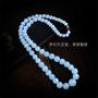 DUOVEKT Genuine Natural Blue Aquamarine Long Chains Necklace for Women Man Lady Crystal Round Beads Jewelry AAAAA 5mm-12mm