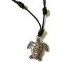 Moose546 Sea Turtle Lucky Pendant with Black Adjustable Cord Necklace for Boho Unisex Jewelry DCN-033