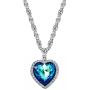 Neoglory Blue Crystal Heart Pendant Necklace For Women Heart of The Ocean Titanic Big Heart Pendant Women Necklace21'' embellished with Crystals from Swarovski ,LADY COLOUR Mothers Day Jewelry Gifts