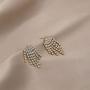 Rhinestone Chandelier Tassel Dangle Earrings Dainty Short Fringe Chain Earrings