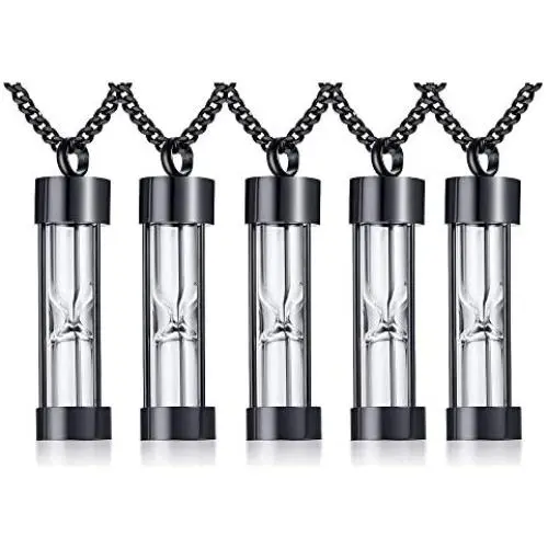 Stainless Steel Timeless Hourglass Charm Cremation Urn Ash Holder Pendant Necklace Keepsake Memorial Jewelry Stainless Steel Timeless Hourglass Charm Cremation Urn Ash Holder Pendant Necklace Keepsake Memorial Jewelry