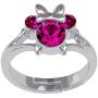 Disney Minnie Mouse Girls Jewelry, Silver Plated Crystal Head Ring, Size 4