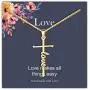 IEFRICH Cross Necklace for Women, Faith Strength Blessed Cross Pendant Necklace Christian Religious Jewelry Inspirational Gifts for Women