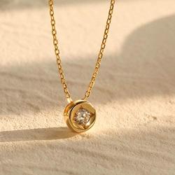 S.Leaf Cubic Zirconia Necklace Solitaire Pendant Sterling Silver Necklace for Women