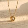 S.Leaf Cubic Zirconia Necklace Solitaire Pendant Sterling Silver Necklace for Women