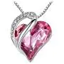 Regal Gems Infinity Love Heart Pendant Necklace Birthstone Crystal Jewelry Gifts for Women, 18K White Gold Plated Silver-Tone, 18''+2'' Regal Gems Infinity Love Heart Pendant Necklace Birthstone Crystal Jewelry Gifts for Women, 18K White Gold Plated Silver-Tone, 18''+2''