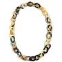 Bling Jewelry Earth Tone Brown Handmade Natural Buffalo Horn Long Oval Link Chain Necklace for Women 40 Inches
