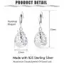 Sllaiss 925 Sterling Silver Filigree Drop Earrings for Women White Gold Plated Moonlight Teardrop Dangle Earrings Hypoallergenic Jewelry Gift Sllaiss 925 Sterling Silver Filigree Drop Earrings for Women White Gold Plated Moonlight Teardrop Dangle Earrings Hypoallergenic Jewelry Gift