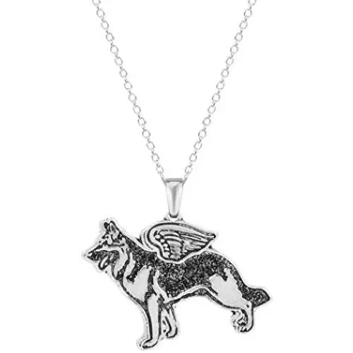 AILUOR German Shepherd Dog Necklace, Love Heart Dog Pendant Necklace Greyhound Dog Memorial Gift AILUOR German Shepherd Dog Necklace, Love Heart Dog Pendant Necklace Greyhound Dog Memorial Gift