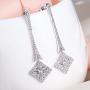 EVER FAITH Wedding Art Deco Royal Gatsby Inspired Chandelier Earrings Pave Zircon Clear Silver-Tone