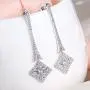 EVER FAITH Wedding Art Deco Royal Gatsby Inspired Chandelier Earrings Pave Zircon Clear Silver-Tone
