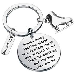 AKTAP Ice Skate Coach Gifts Figure Skating Pendant Keychain Behind Every Fearless Player is A Fearless Coach Skate Lover Gift Gift Team Sport Skater Jewelry