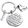 AKTAP Ice Skate Coach Gifts Figure Skating Pendant Keychain Behind Every Fearless Player is A Fearless Coach Skate Lover Gift Gift Team Sport Skater Jewelry