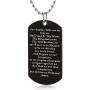 FAYERXL St Michael Necklace for Men,Personalized Black Dog Tag Necklace Gift for Men,Archangel Michael Protection Amulet Pendant Necklace Catholic Jewelry