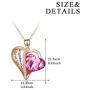 AOBOCO Granddaughter Grandmother Gifts - Granddaughter I Love You - Sterling Silver Heart Necklaces from Grandma with Pink Swarovski Crystals