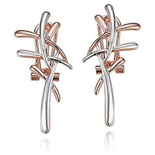 Viennois Necklace and Earrings Jewelry Set Gifts fit with Wedding, Prom, Bridesmaids or Mother (Rose Gold Earrings)