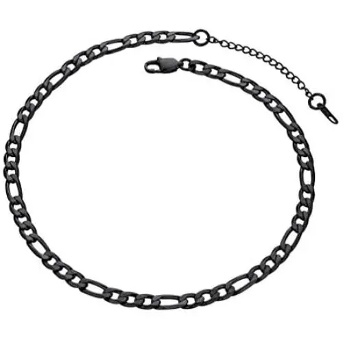 PROSTEEL 316L Stainless Steel Figaro Chain Necklace for Men/Women, Black/18K Real Gold Plated, 4mm to 13mm, 14inch to 30inch, Come Gift Box