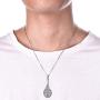 YL Tennis Racket Necklace 925 Sterling Silver Racquet Pendant Cubic Zirconia Jewelry with 18'' Box Chain, CZ Ball/Love Sports