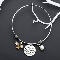 Gzrlyf Best Friend Bracelet Bee Bracelet Friendship Jewelry Bee Lovers Gifts for Friends Coworker Thank You for Beeing Such a Great Friend