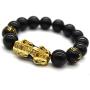 MANRUO Feng Shui The Best Prosperity Black Bead Bracelet with Color Changed Pi Xiu/Pi Yao Attract Wealth and Good Luck