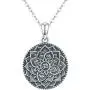 Om Lotus Mandala Necklace 925 Sterling Silver Ohm Aum Boho Yoga Necklaces for Women Open Filigree Flower of Life Necklace for Mom Viking Hippie Gifts Jewelry for Men