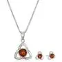 Amber Sterling Silver Celtic Jewelry Set Amber Sterling Silver Celtic Jewelry Set