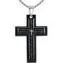 Aoiy Mens Stainless Steel Large Our Father Lords Prayer Cross Pendant Necklace, 23'' Chain Aoiy Mens Stainless Steel Large Our Father Lords Prayer Cross Pendant Necklace, 23'' Chain