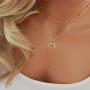 YienDoo Boho Multilayer Necklace Trendy Crescent Moon Pendant Bead Choker Chain Bohemia Jewelry For Woman and Girls (Gold)